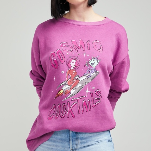 Wildfox Cosmic Cocktails Roadtrip Sweatshirt SAMPLE PIECE